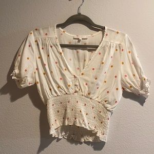 Olivaceous Polka Dot Top